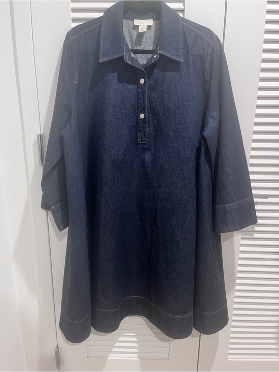 COS Dresses & Skirts - COS Size 12 Dark Blue Denim Swing Shirt Dress